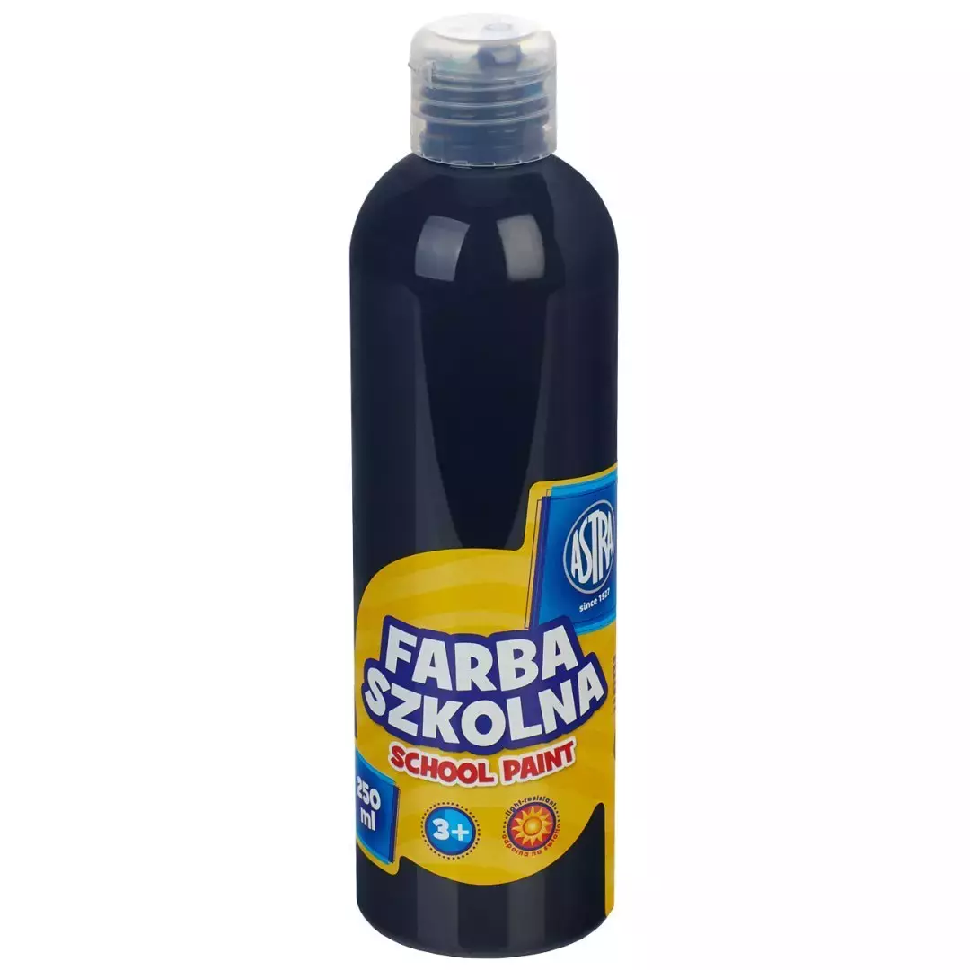 Farba szkolna naturalna tempera Astra 250 ml czarna - Papiernicze i szkolne