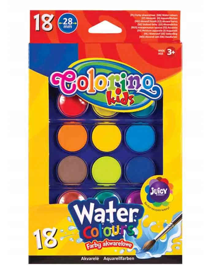 FARBA COLORINO KIDS AKWARELOWA 18 KOLORÓW - Papiernicze i szkolne