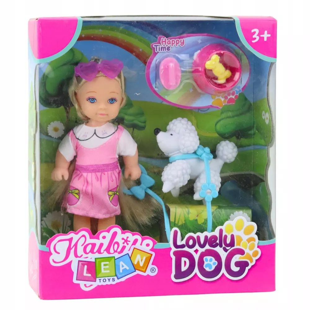 Mini Laleczka z Pudlem na Smyczy i Akcesoriami - Zabawki
