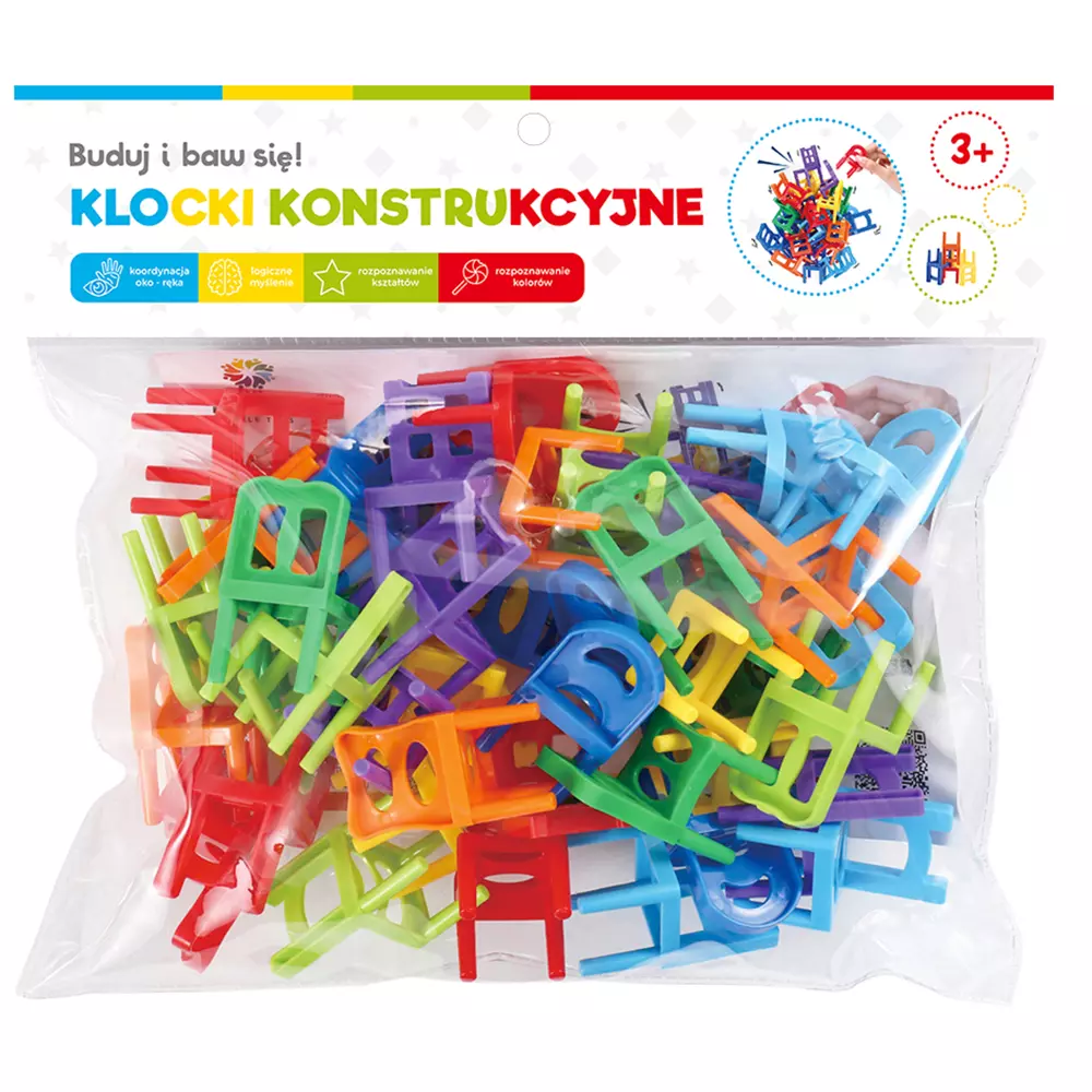 Klocki konstrukcyjne krzesełka (70 elementów) - Zabawki