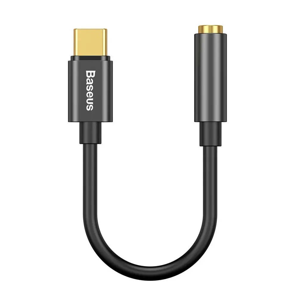 Adapter Baseus L54 do słuchawek USB-C / mini jack 3.5mm DAC 24 bit 48 KHz - czarny - Elektronika i akcesoria