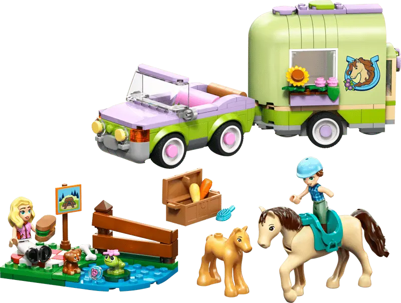 LEGO Friends Przyczepa z koniem i źrebaczkiem 42695 - Zabawki