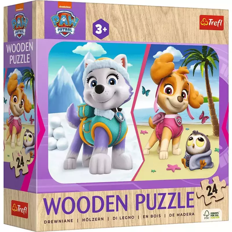 Puzzle drewniane 24 elementy Dziewczęcy Psi Patrol - Puzzle