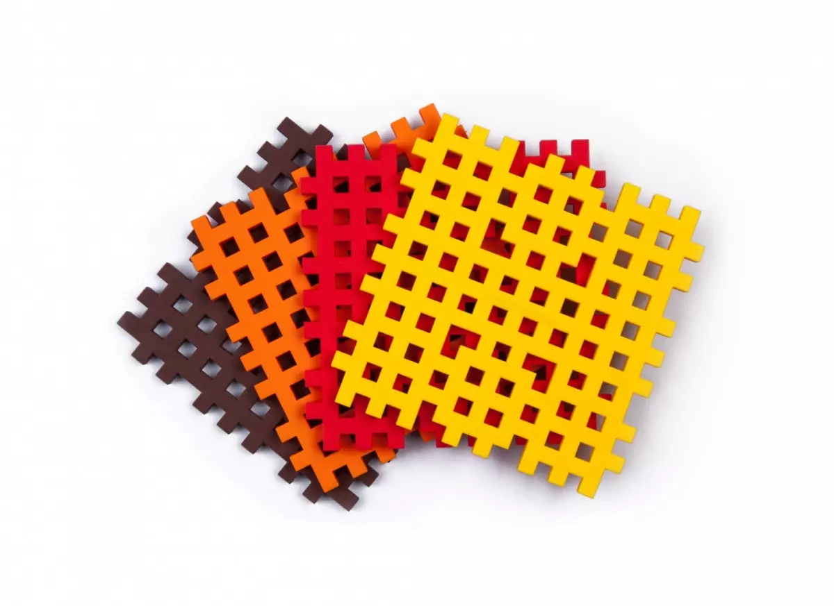 Klocki konstrukcyjne Mini Waffle, mini podstawa, mix kolorów - Zabawki