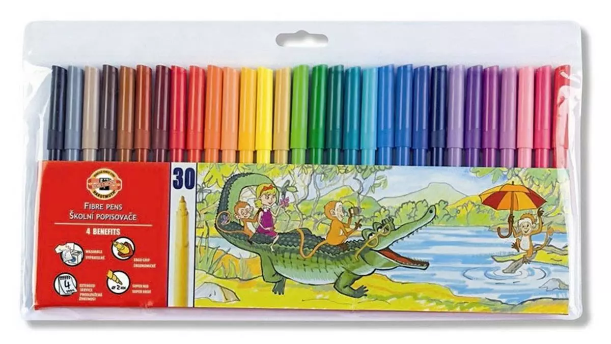 Flamastry, 30 kolorów - Papiernicze i szkolne