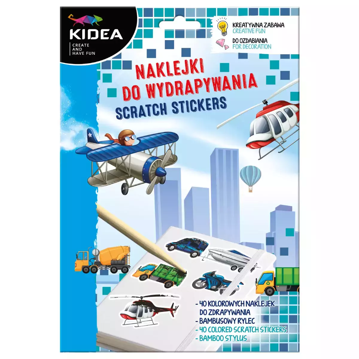 Naklej Do Wydrapyw 180x260/5ark Pojazdy Kidea - Zabawki