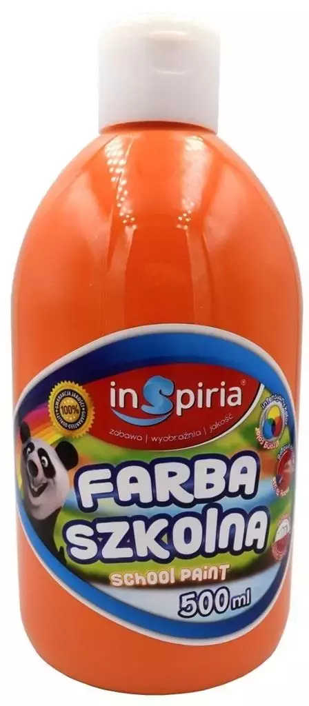 Farba szkolna pomarańczowa 500ml - Papiernicze i szkolne