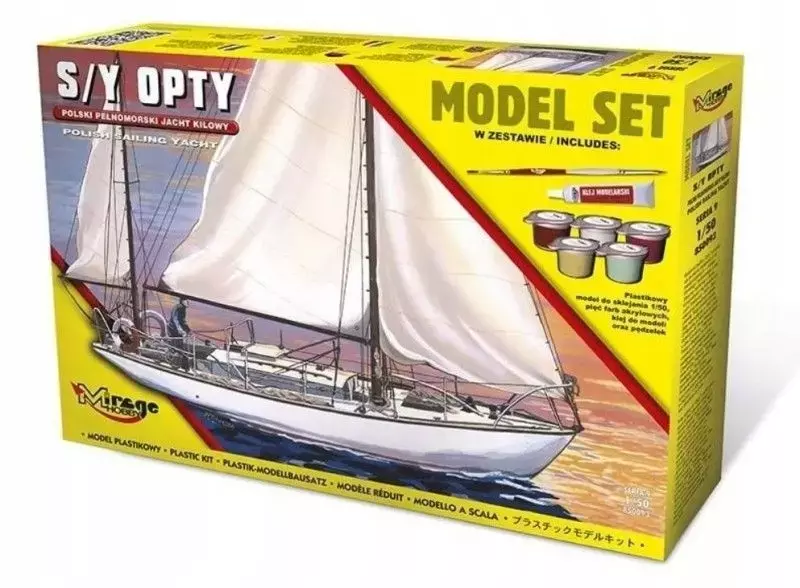 Model plastikowy S/Y Opty, polski jacht kilowy - Zabawki