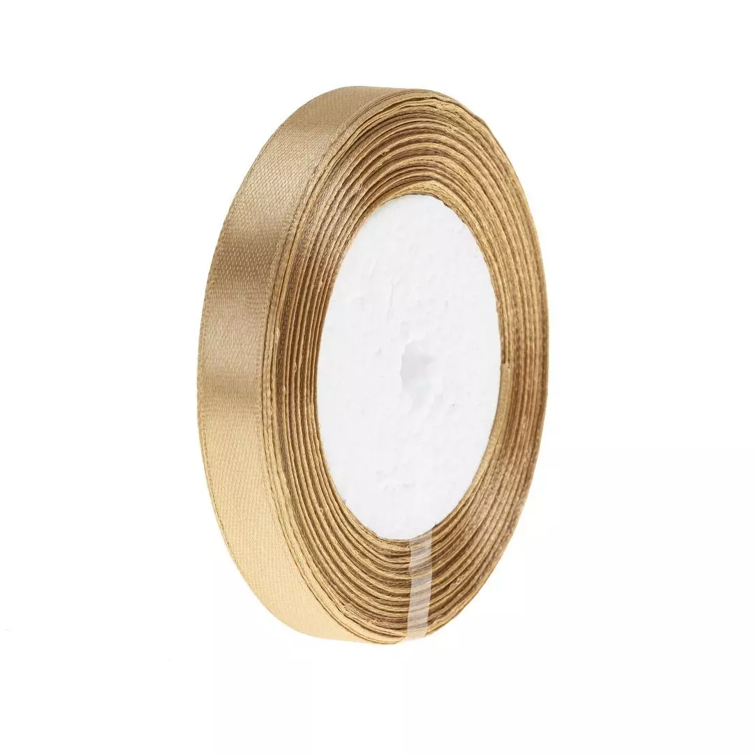 Wstążka satynowa 186 ciemny złoty 12mm/32m - Papiernicze i szkolne