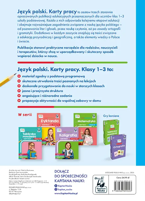 EDUseria. J.Polski. Karty pracy kl.3 Kapitan Nauka - Książki