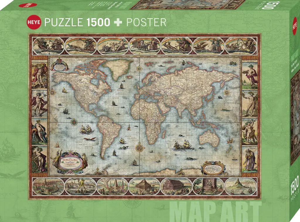 Puzzle 1500 elementów. Świat + plakat - Puzzle