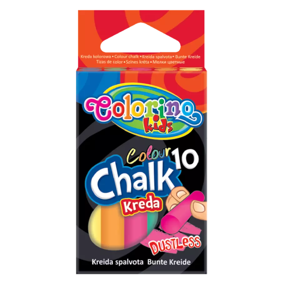 Colorino Kids. Kreda kolorowa bezpyłowa, 10 sztuk - Papiernicze i szkolne