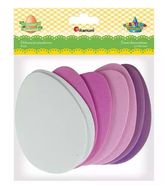Piankowe Jaja 57x80 mm mix kolorów 8szt - Papiernicze i szkolne