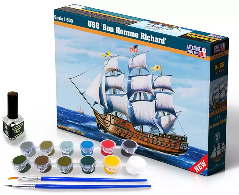 Model żaglowca D-165 USS Bon Homme Richard, 1:500 - Zabawki