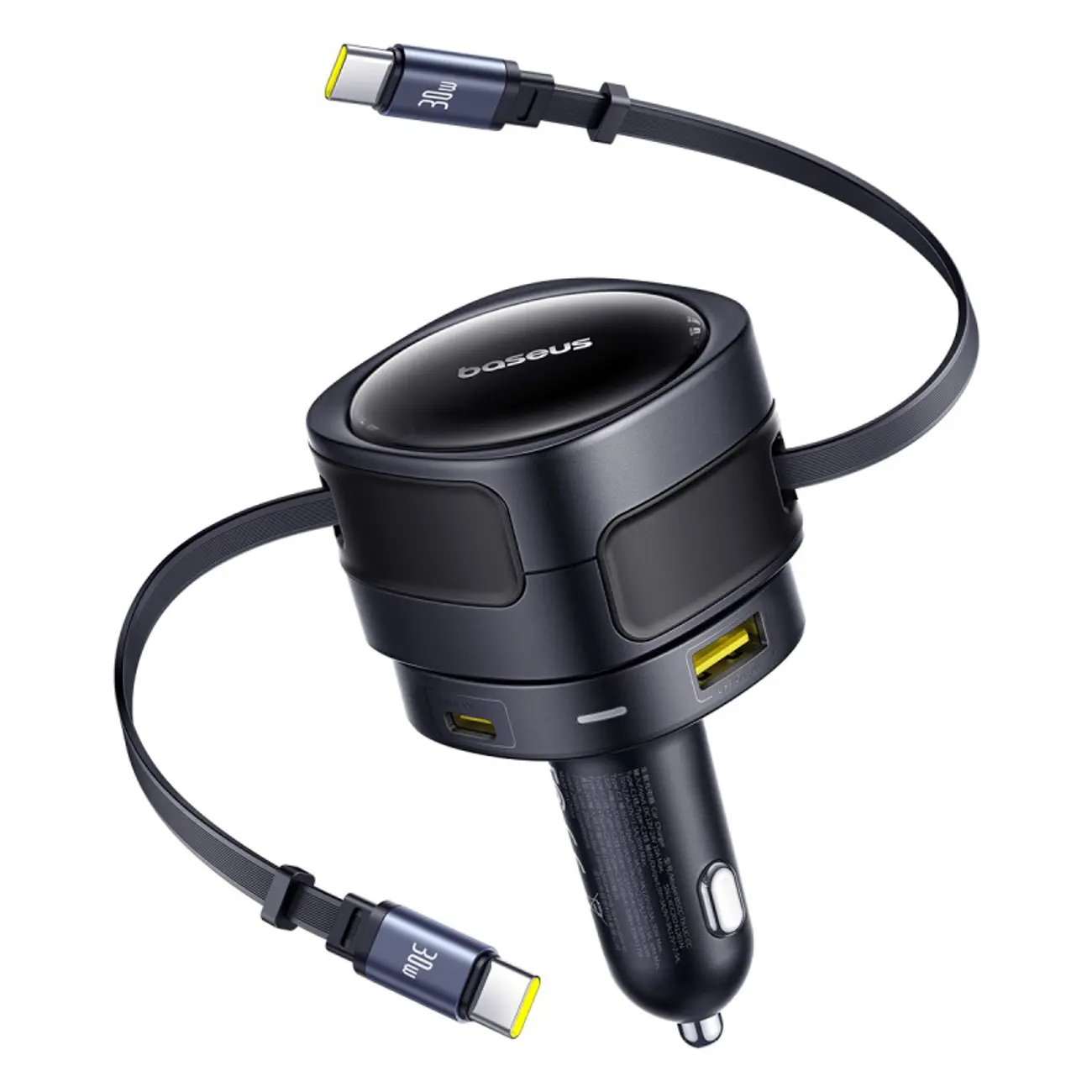 Ładowarka samochodowa Baseus Enjoyment Max 90W 2 x kabel USB-C + USB-A + USB-C - czarna - Elektronika i akcesoria
