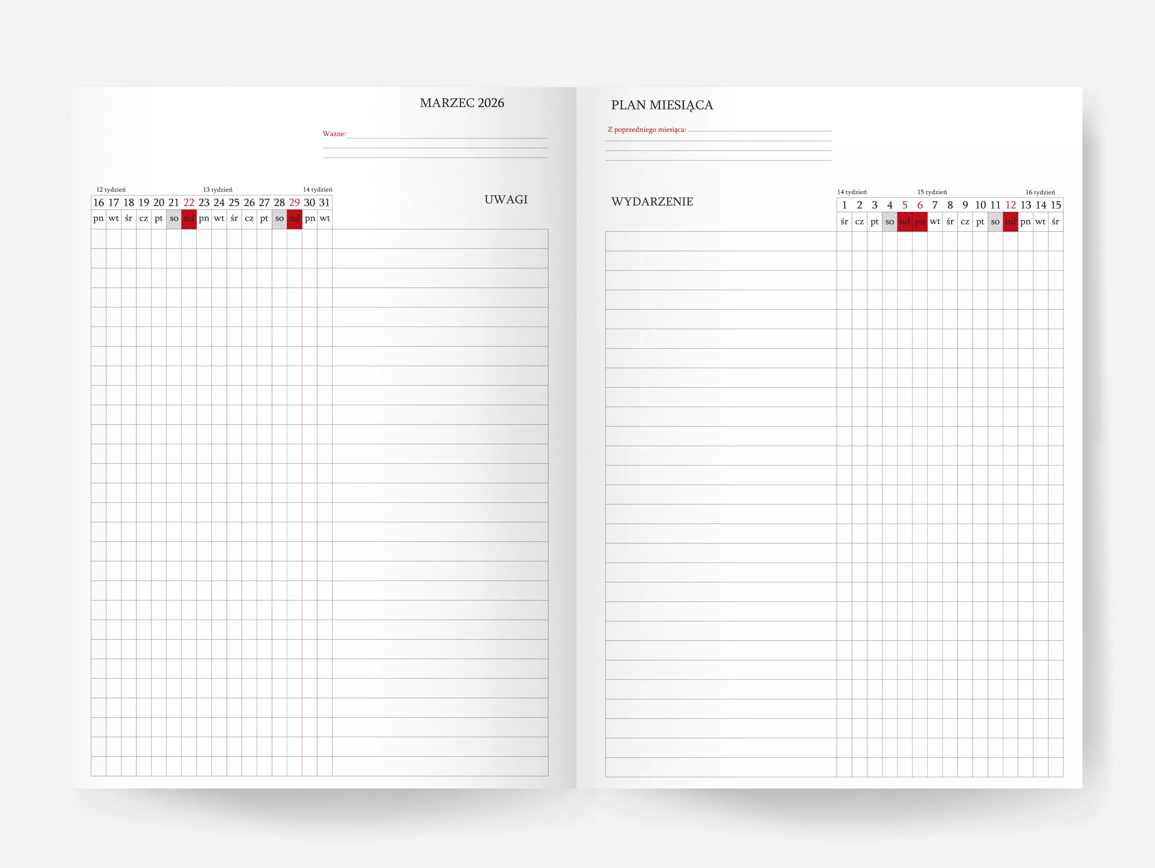 Jazz Kalendarz A4 tygodniowy czarny 2026 - Książki