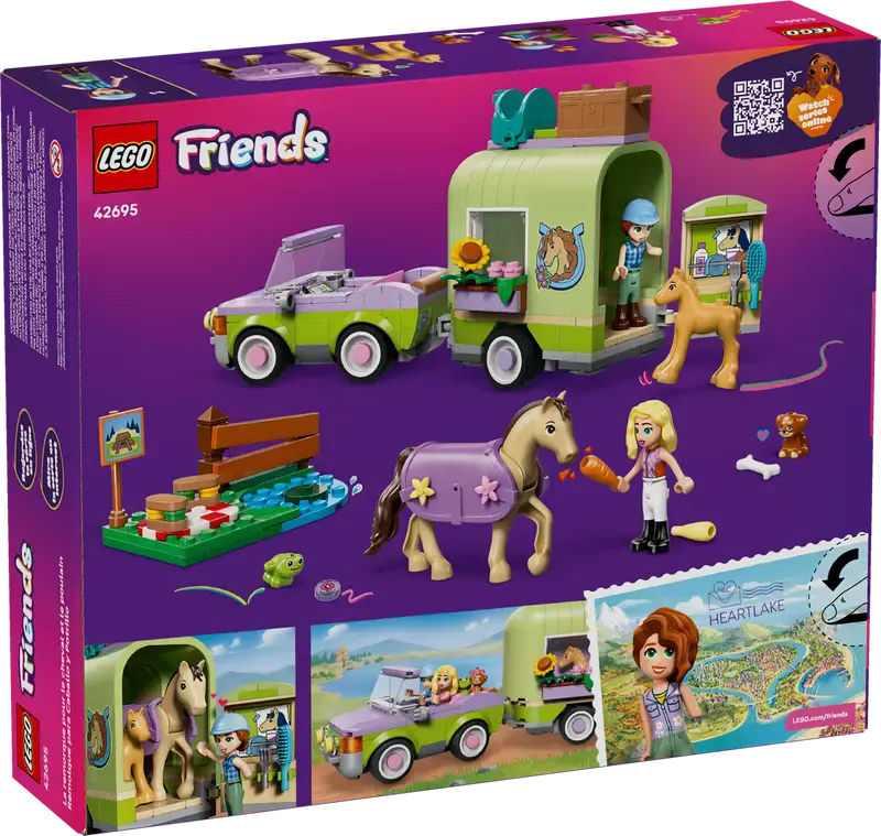 LEGO Friends Przyczepa z koniem i źrebaczkiem 42695 - Zabawki