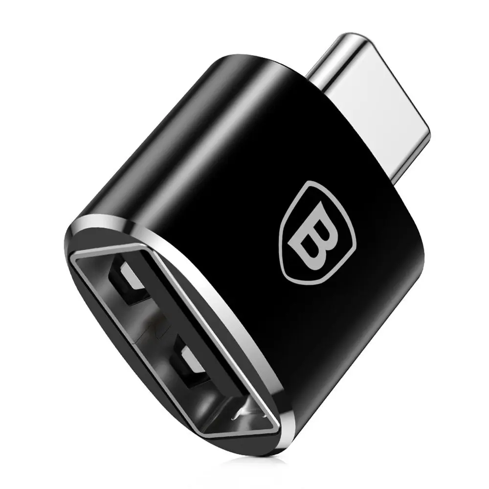 Adapter Baseus Mini przejściówka z USB-A na USB-C OTG - czarny - Elektronika i akcesoria