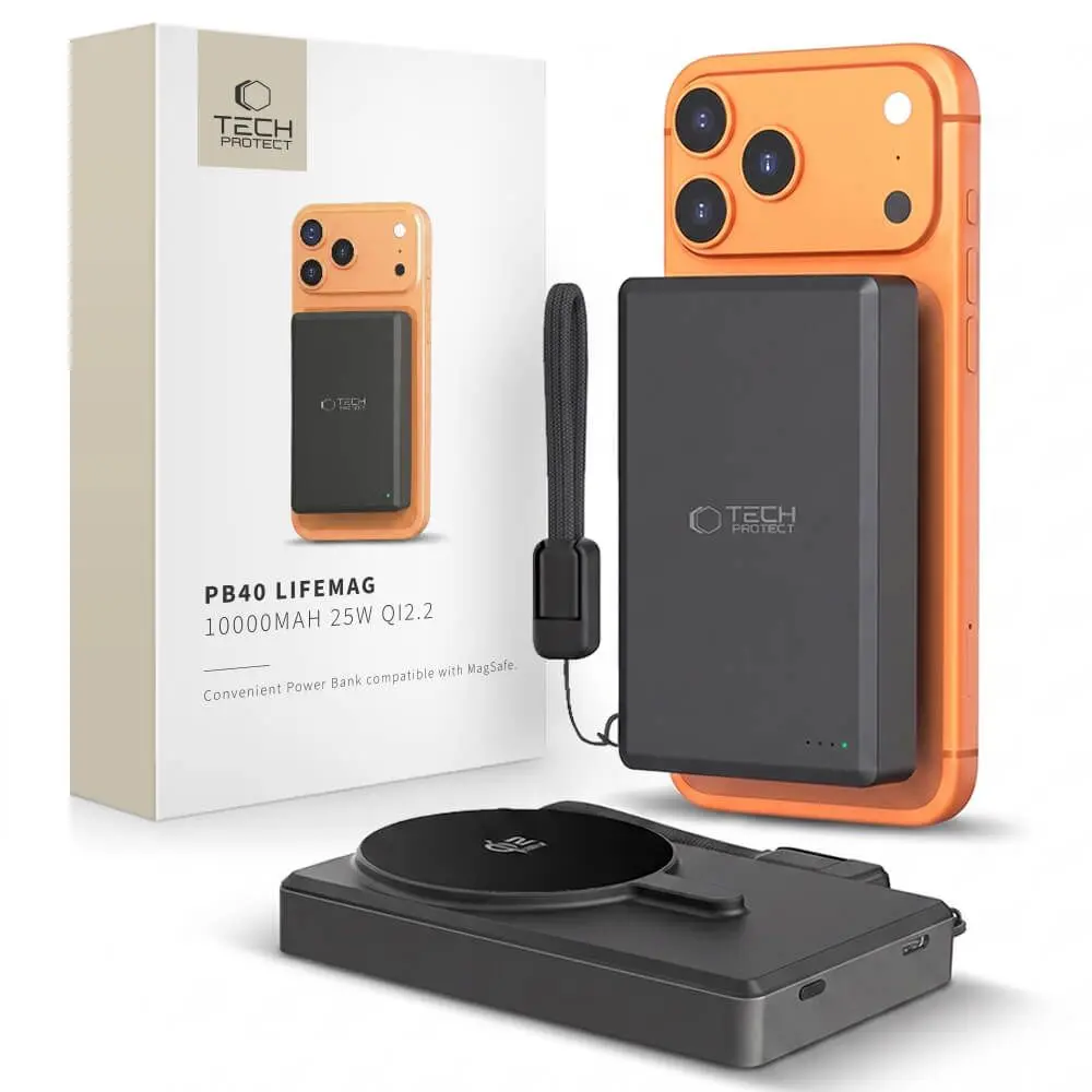 Tech-Protect PB40 Lifemag MagSafe Power Bank 10000MAH 25W QI2.2 Black - Elektronika i akcesoria