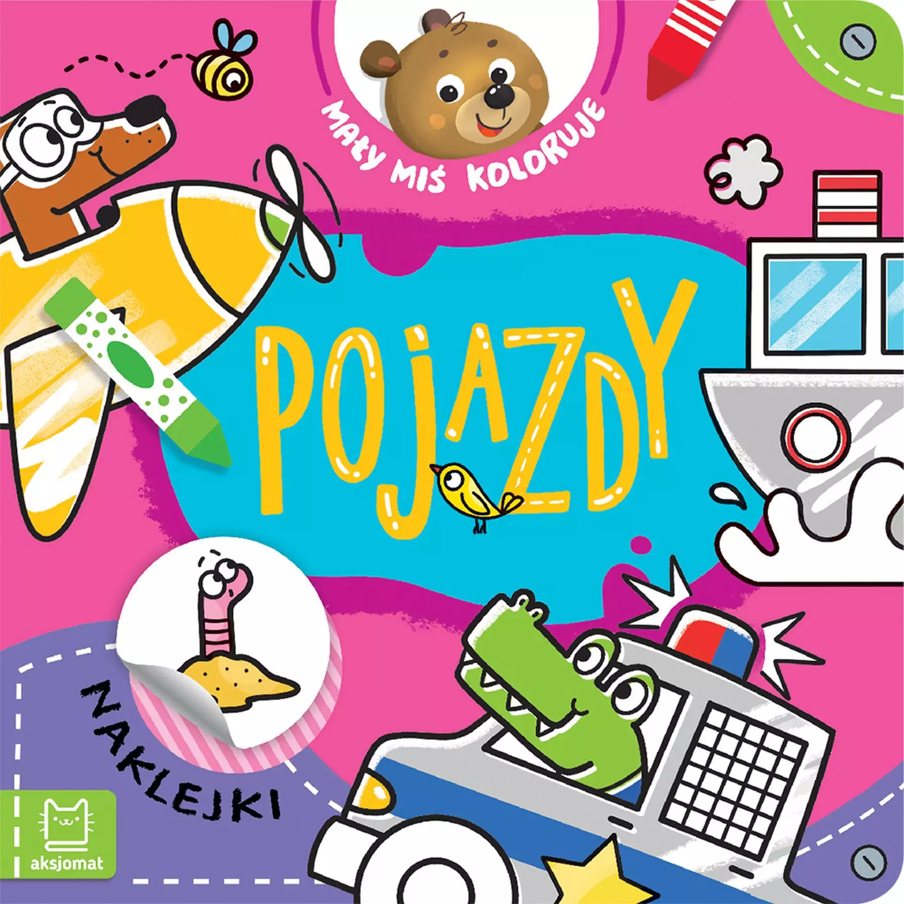Mały miś koloruje. Pojazdy - Książki