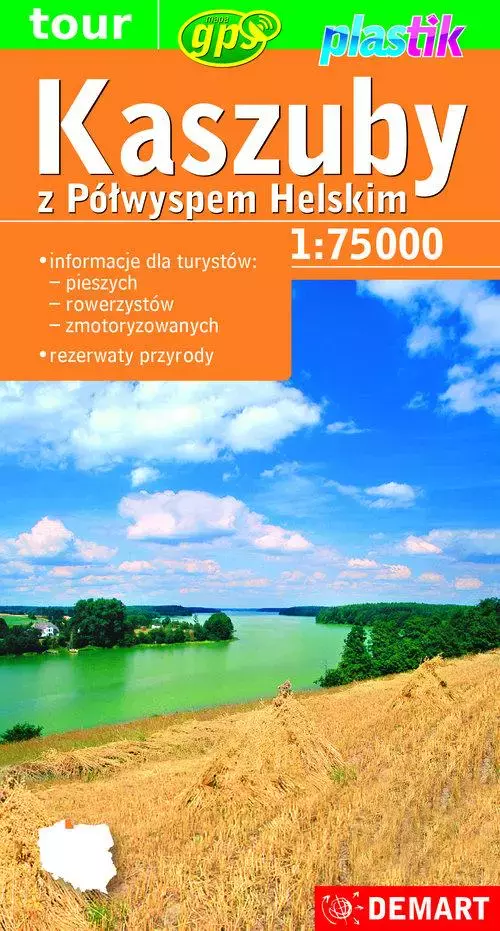 Kaszuby, Półwysep Helski. Mapa turystyczna Plastik w skali 1:75 000 - Książki