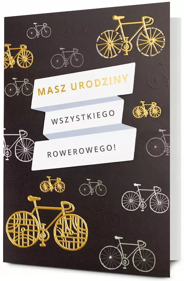 Kartka na urodziny dla rowerzysty rower wszystkiego rowerowego HM 3055 - Papiernicze i szkolne
