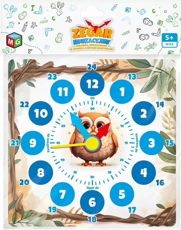 Zegar edukacyjny Sowa - Zabawki