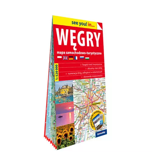 Węgry papierowa mapa samochodowo-turystyczna 1:520 000 - Książki