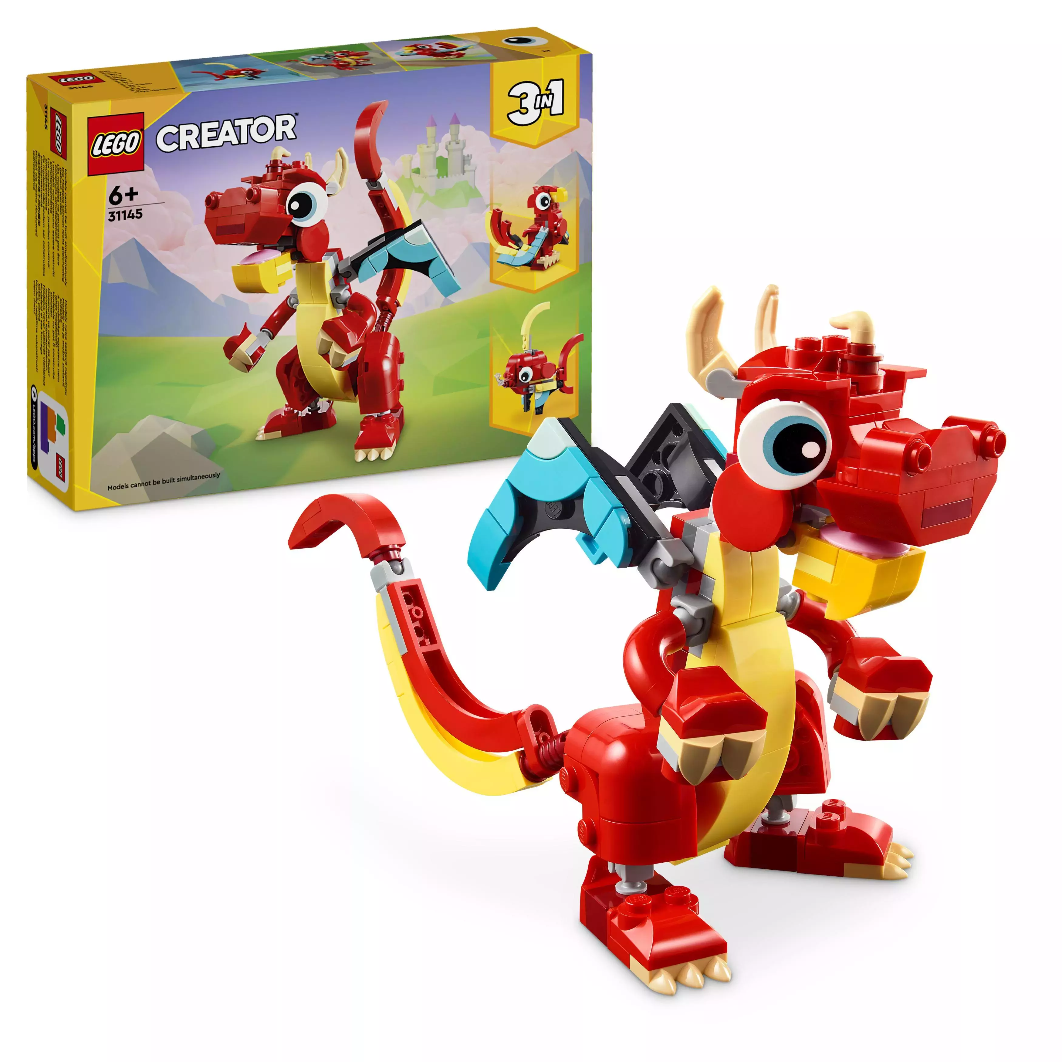 LEGO Creator 3 w 1 Czerwony smok 31145 - Zabawki