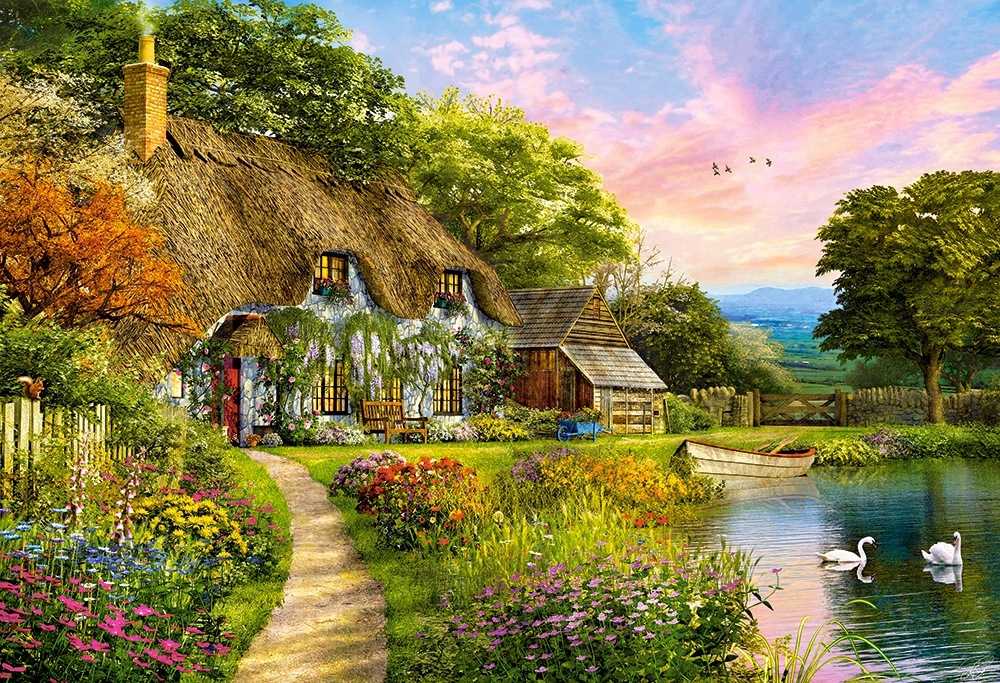 Puzzle 1500 elementów. Wiejski domek - Puzzle