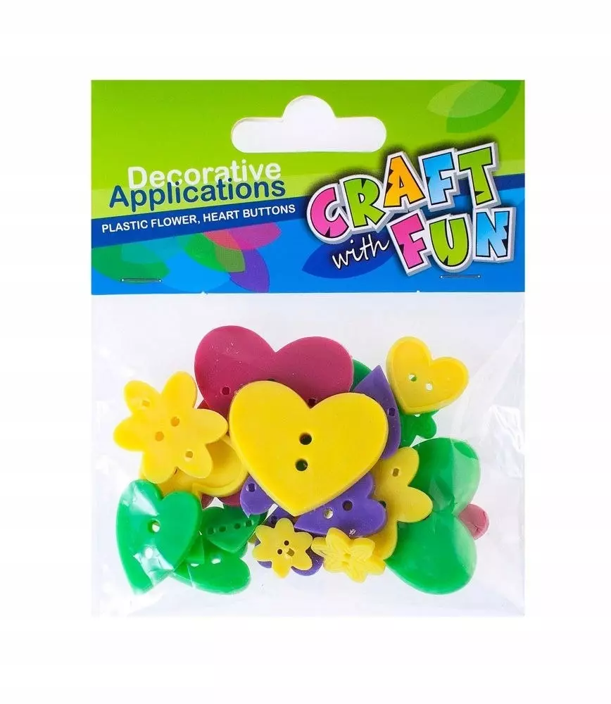 Ozdoba dekoracyjna. Guziki, różne kształty - Zabawki