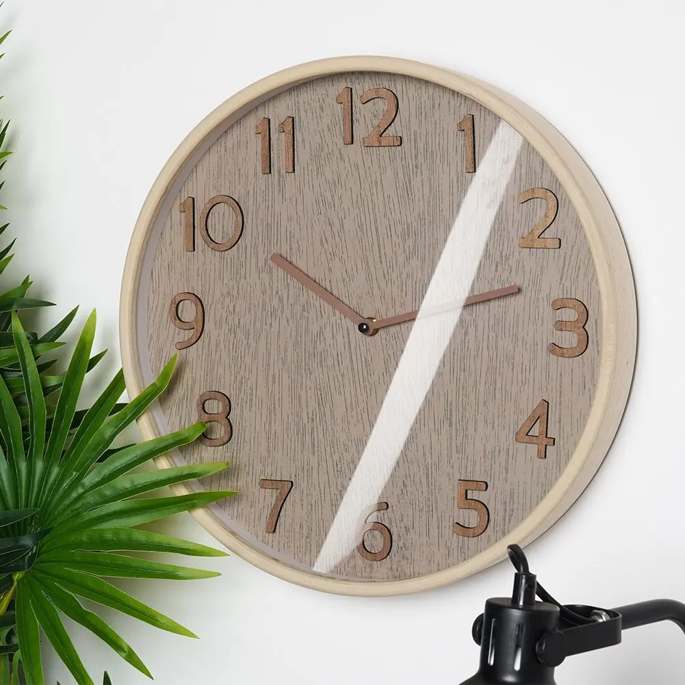 Zegar ścienny beżowy 38 cm - Elektronika i akcesoria