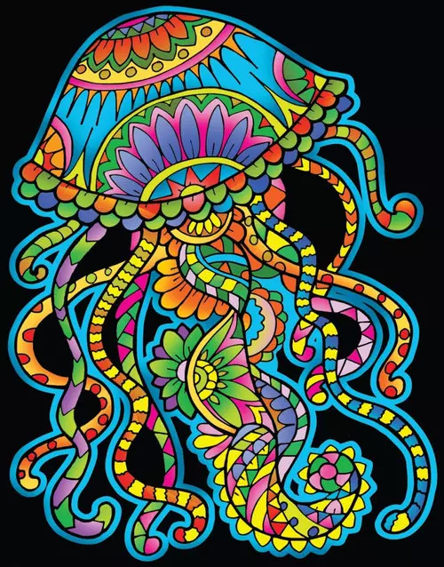 Kolorowanka Welwetowa Colorvelvet 47x35 cm Meduza - Książki
