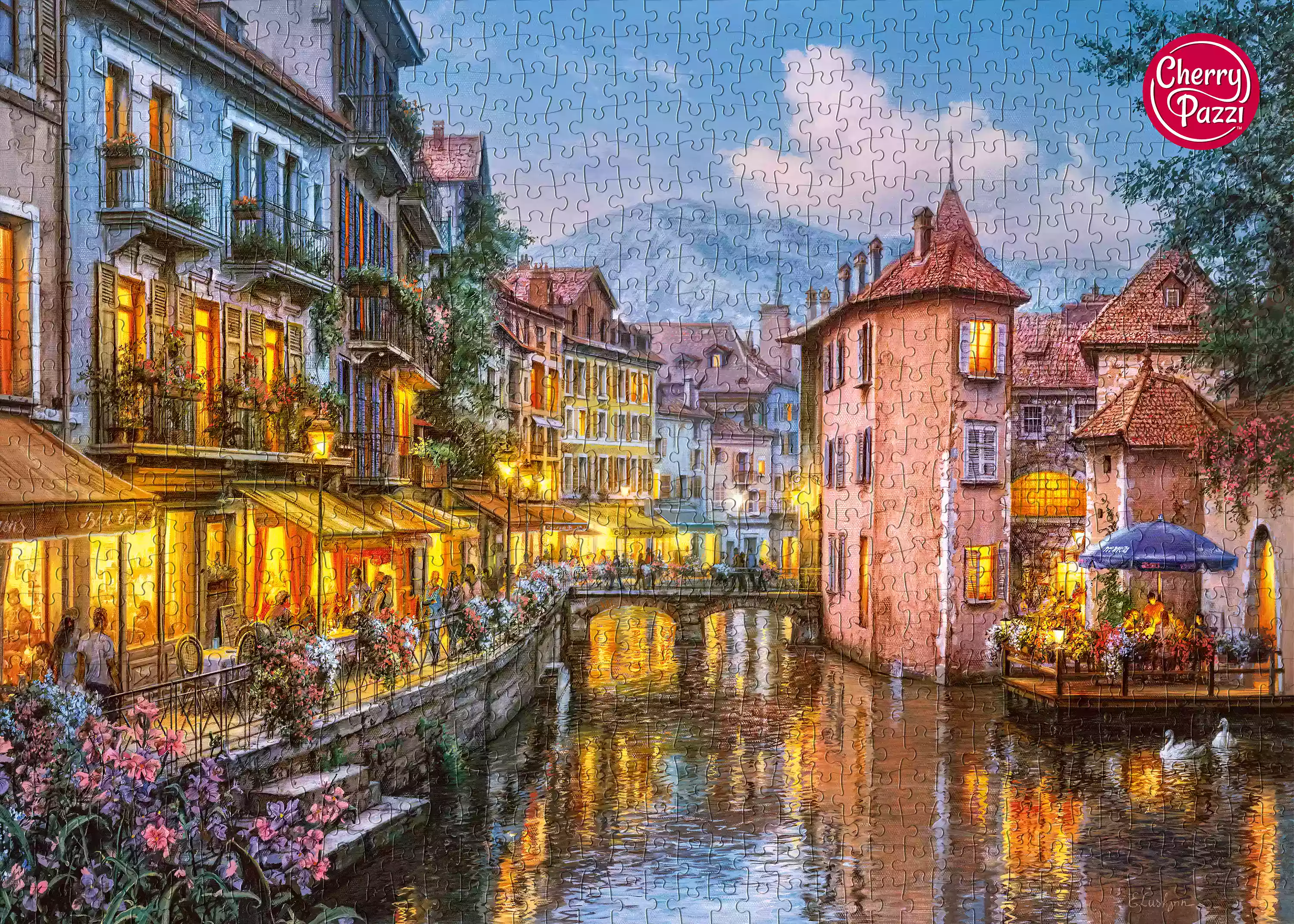 Puzzle 1000 elementów. Wieczór w Annecy 30257 - Puzzle