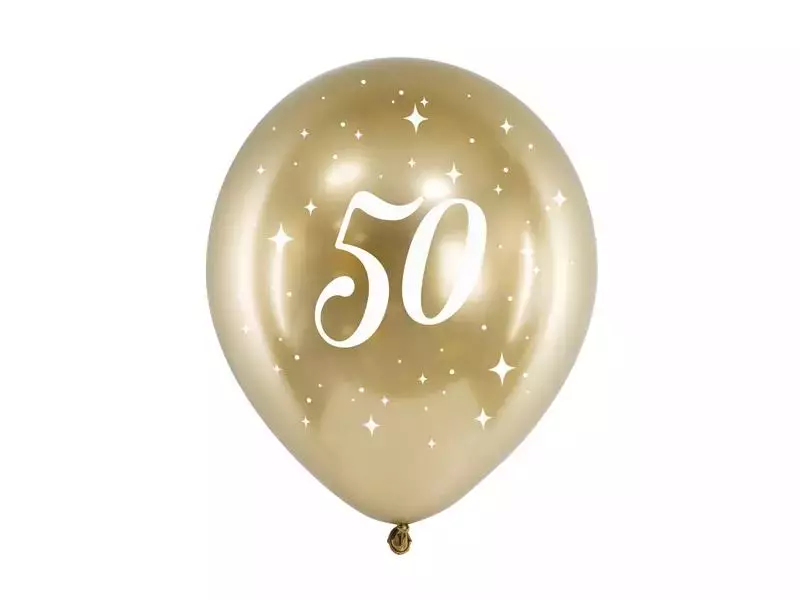 Balony Glossy 50-tka 30cm złote 6szt - Papiernicze i szkolne