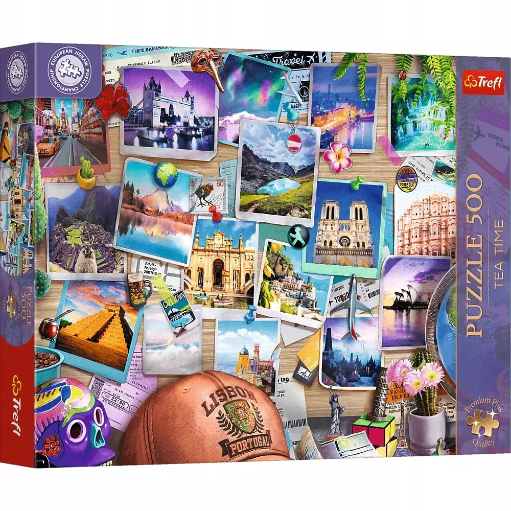 Puzzle 500 elementów. Premium Plus Quality. Mistrzostwa Europy. Tea Time: Wspomnienia z podróży - Puzzle