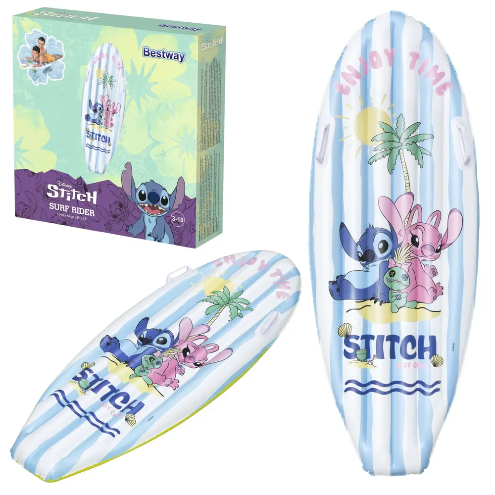 Dmuchana Deska Surf Rider Disney Stitch Bestway 9104V 114cm - Zabawki