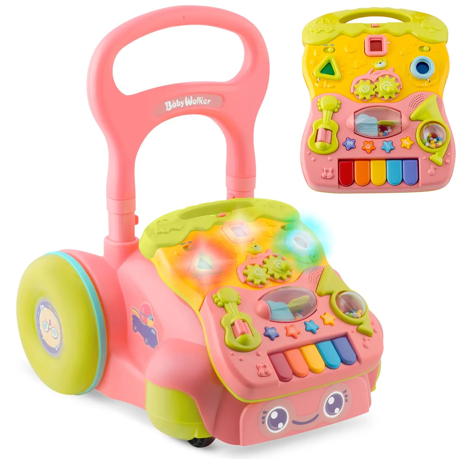 Chodzik edukacyjny z muzyką 2w1 RK-744 Ricokids różowy - Zabawki