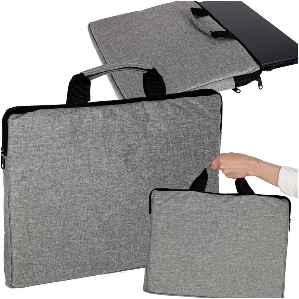 Torba na laptopa 15,6 cali na ramię teczka biznesowa damska męska szara - Papiernicze i szkolne