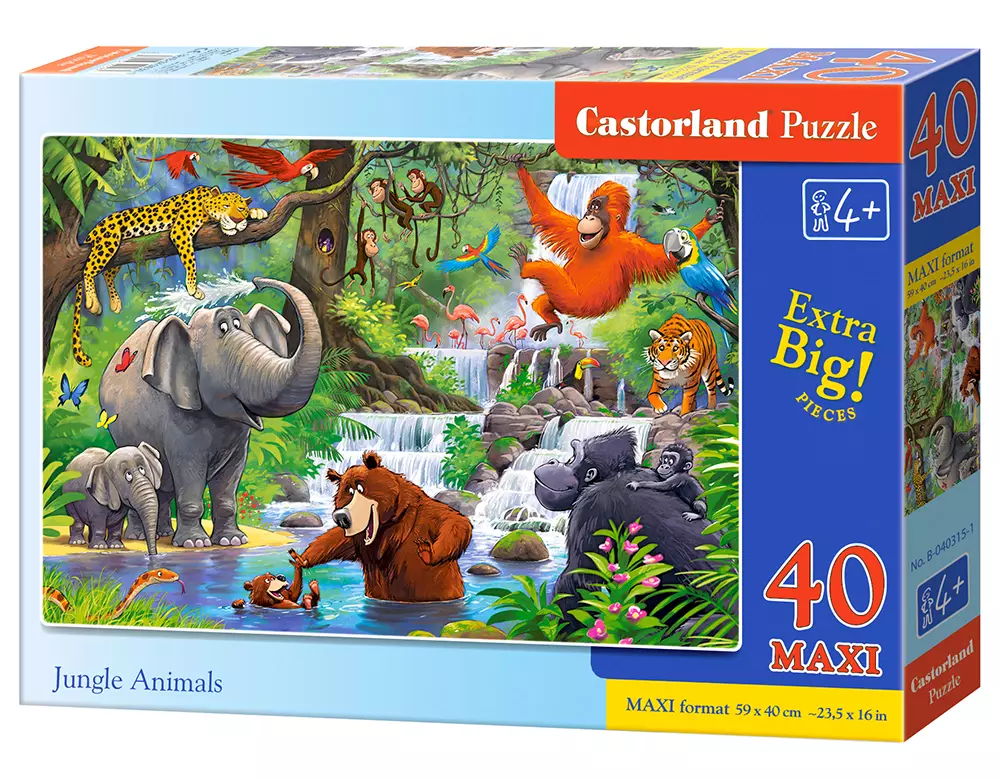 Puzzle maxi 40 elementów. Zwierzęta w dżungli - Puzzle