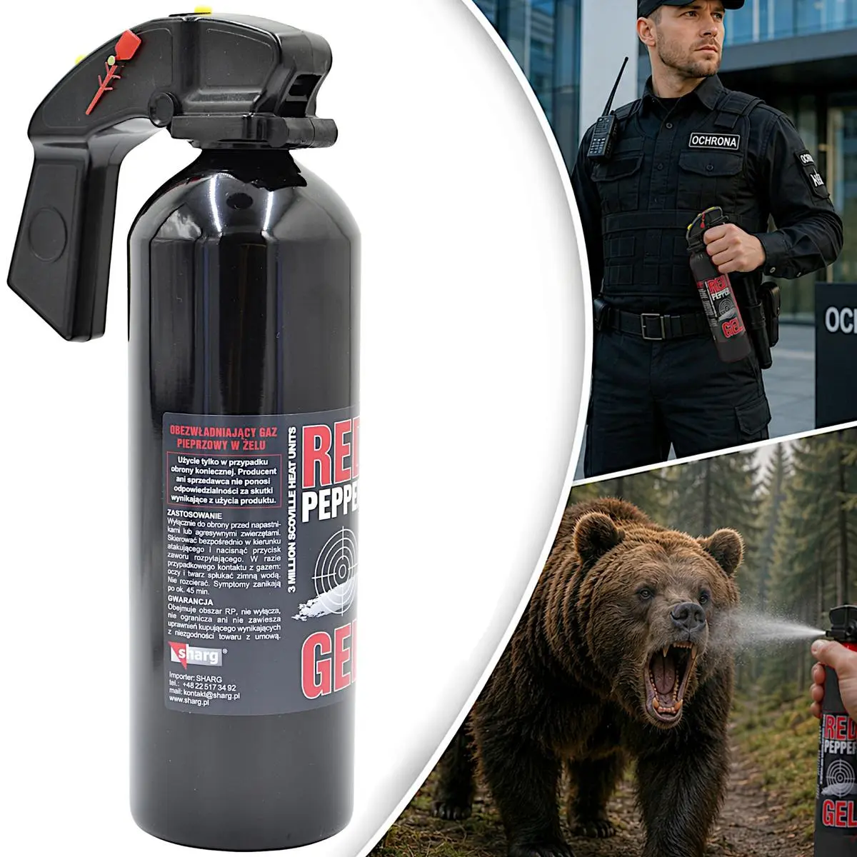 Gaz Pieprzowy Graphite Gel 3MLN Shu 750ML Hjf 11700-H-BLK Sharg - Elektronika i akcesoria