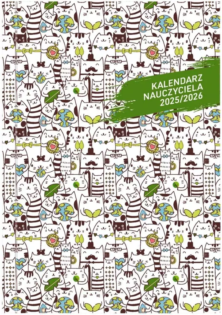Kalendarz nauczyciela 2025/2026 B6 tygodniowy PCV, koty - Książki