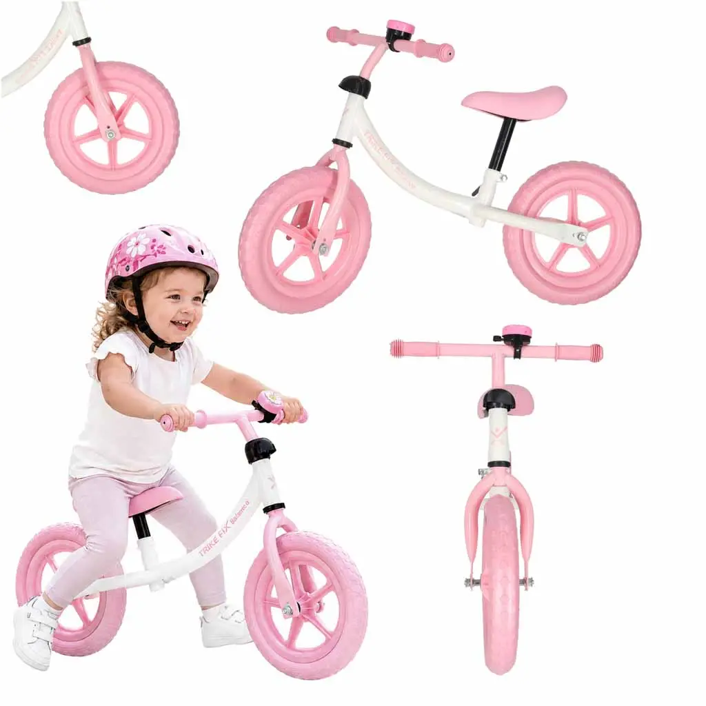 Rowerek biegowy Trike Fix Balance z dzwonkiem różowy - Mama i dziecko
