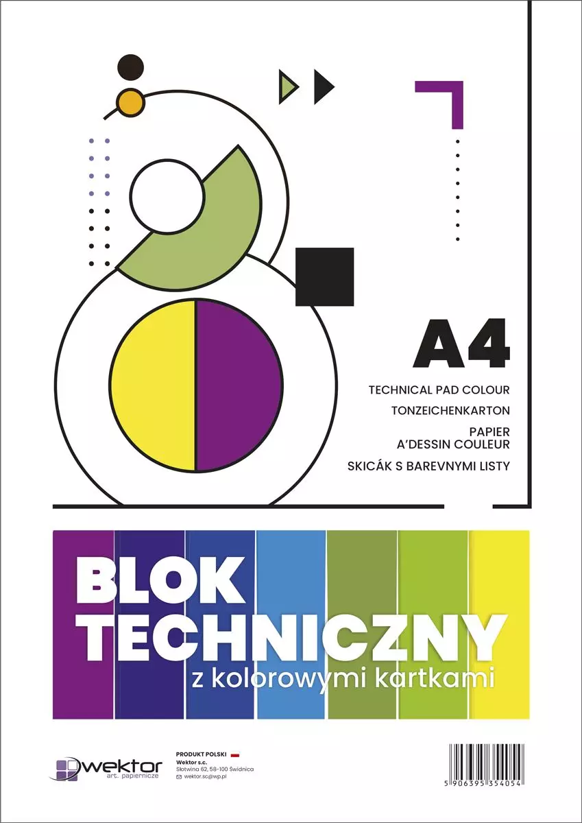 Blok techniczny kolorowy A4 - Papiernicze i szkolne