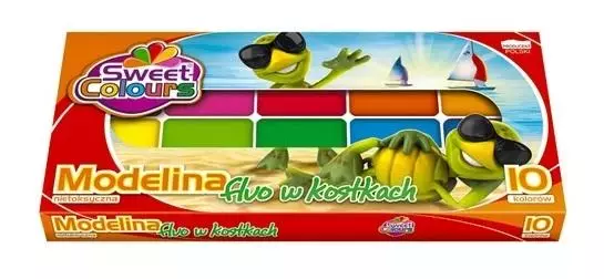 Modelina w kostkach fluo 10 kolorów - Papiernicze i szkolne