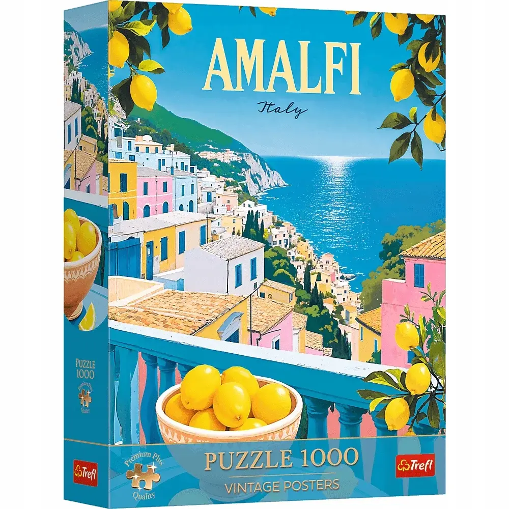 Puzzle Premium Plus Quality 1000 elementów. Vintage Poster, Amalfi, Włochy - Puzzle