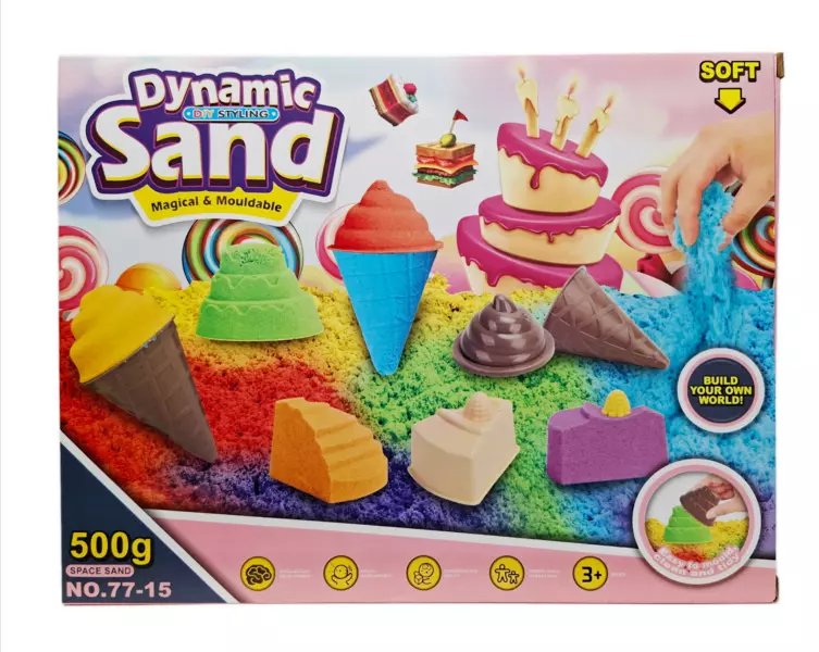 Piasek kinetyczny z foremkami 500g - Papiernicze i szkolne