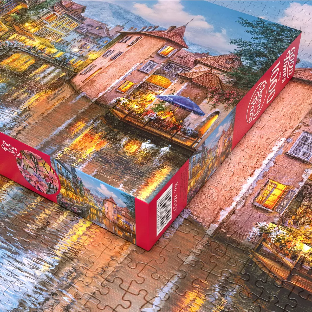 Puzzle 1000 elementów. Wieczór w Annecy 30257 - Puzzle