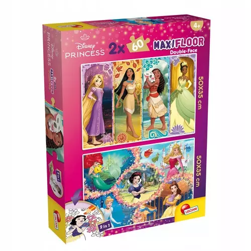 Puzzle 2x60 Księżniczki MaxiFloor Double-Face - Książki