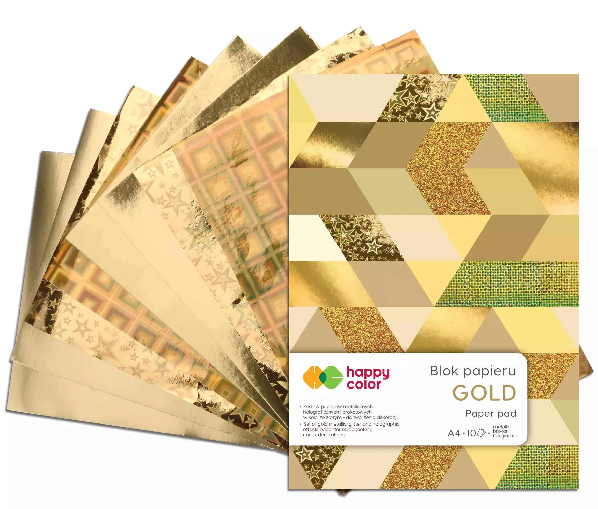 Blok A4/10K Gold 150g-230g HAPPY COLOR - Papiernicze i szkolne